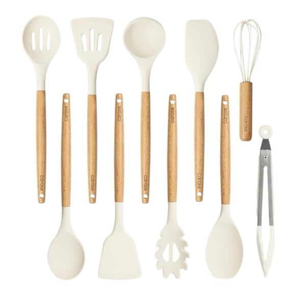 CAROTE Neutral Color Home Series Cooking Utensil Set - 10 Pieces - Picture 3 of 11